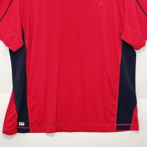 Fila Sport Men Size 2XL Short Sleeve Performance Tee Red And Black - Picture 11 of 16